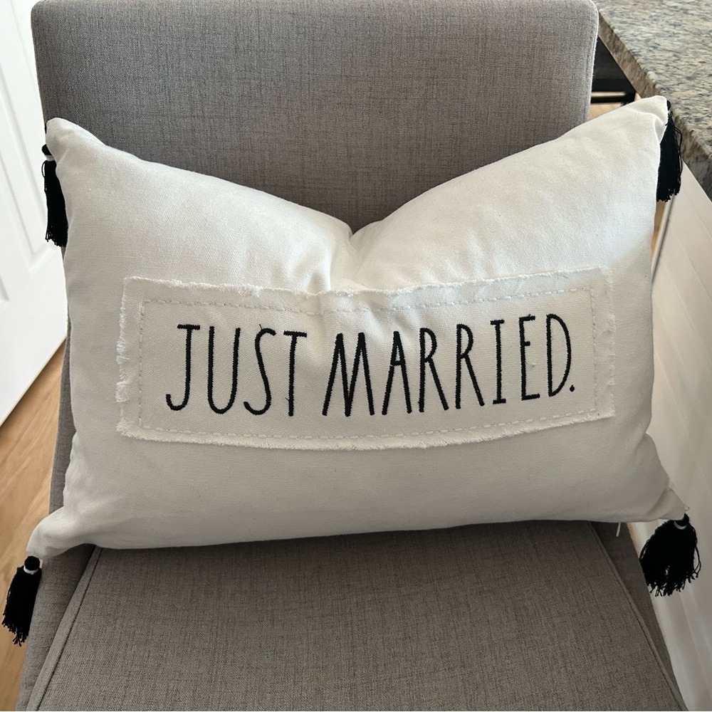 Rae Dunn Just Married Pillow
